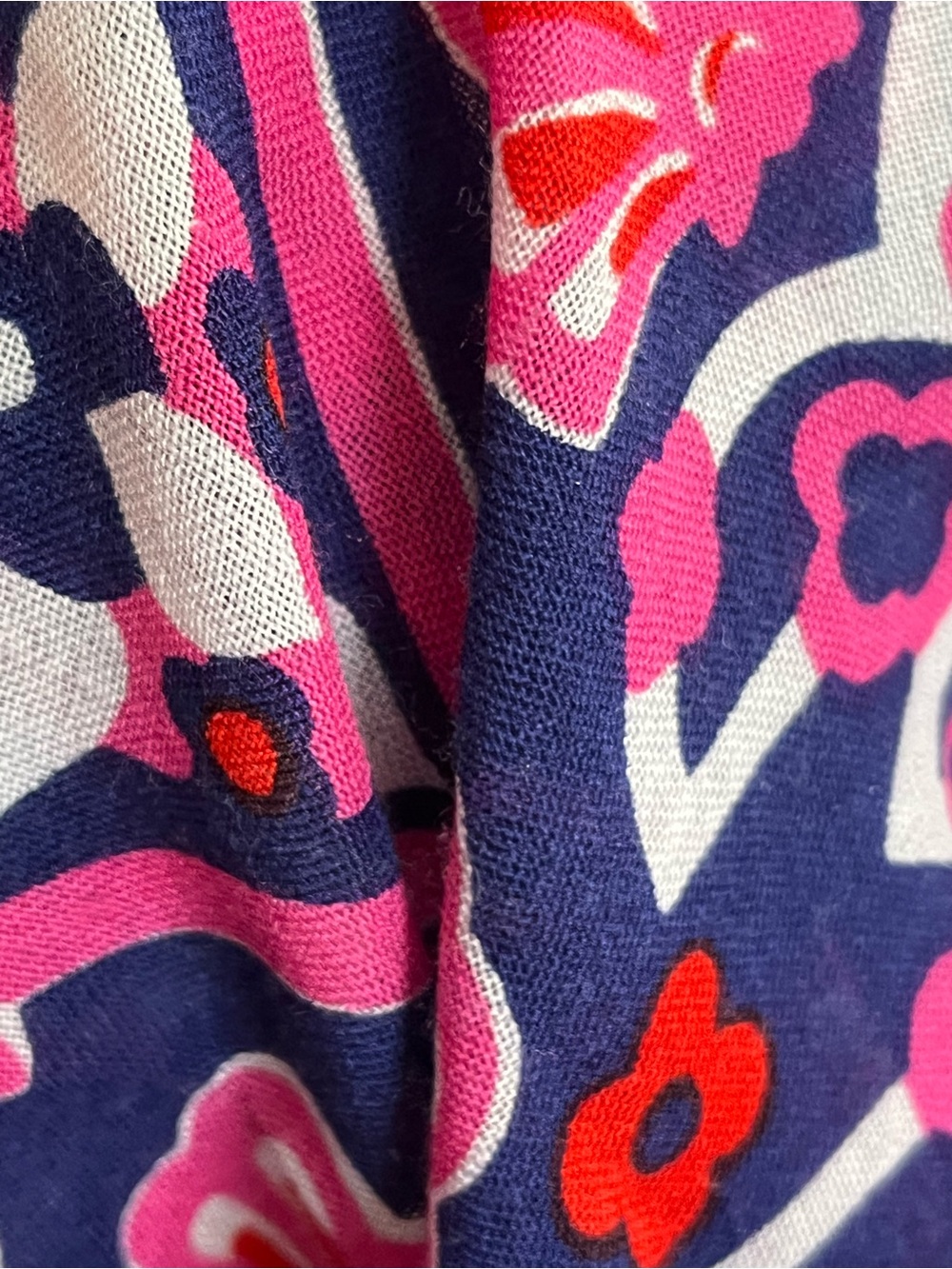 Vineyard Vines Pink Purple Navy Patterned Scarf